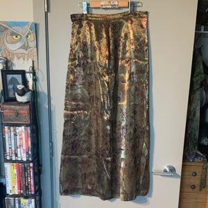 Elegant Gold Floral Maxi Skirt